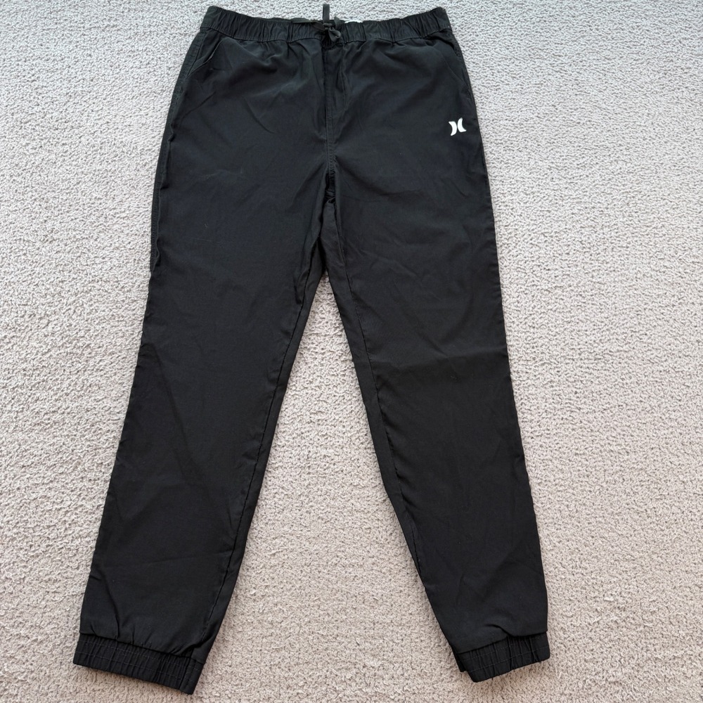 Hurley Boys Black Active Jogger Pants Size XXL 18/20 Elastic Waist Drawstring